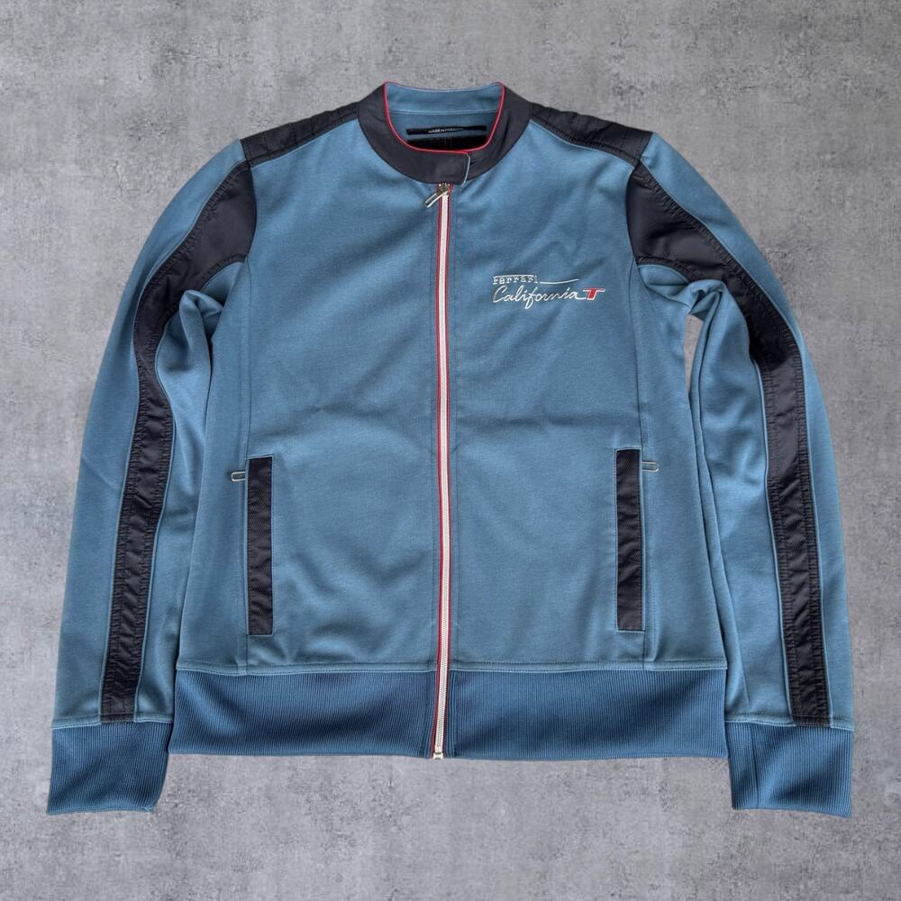 NWT Ferrari California T Jacket Womens M Blue Full Zip Track Jacket Sweater